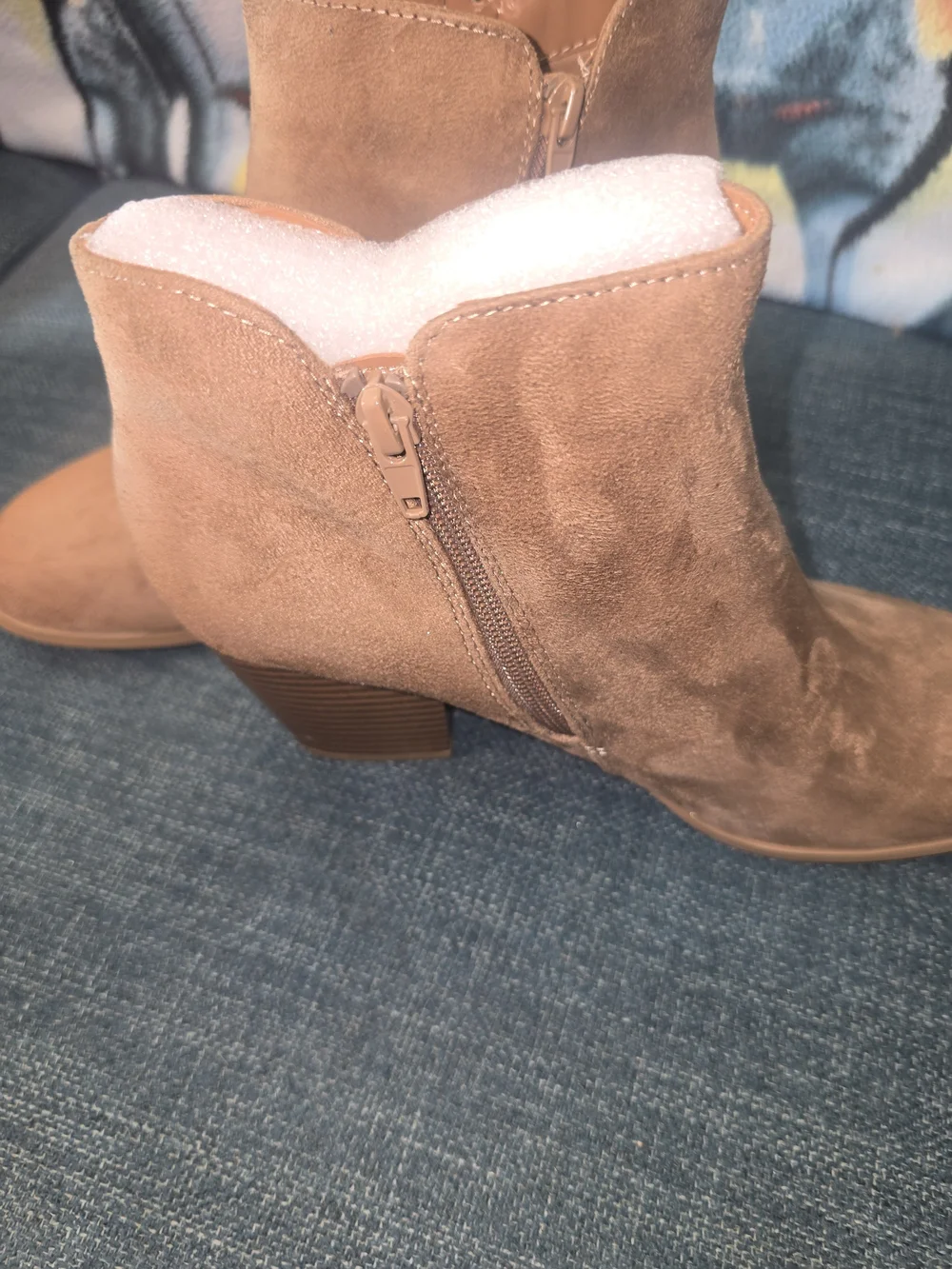 Women's Brown Suede Ankle Boots - Classic Zip Side Chelsea